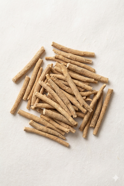 Ashwagandha root sticks — VYB super powder contains adaptogens for stress balance and clean energy support