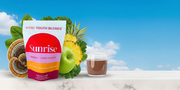 VYB super greens powder hero banner — all-in-one daily wellness supplement from Boulder, Colorado