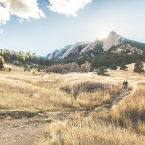 Chautauqua trail with the Flatirons in Boulder Colorado